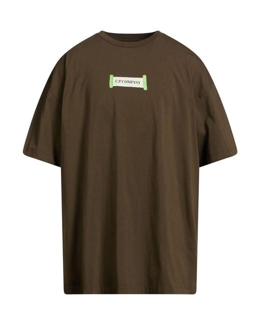 C P Company Green Military T-Shirt Cotton for men