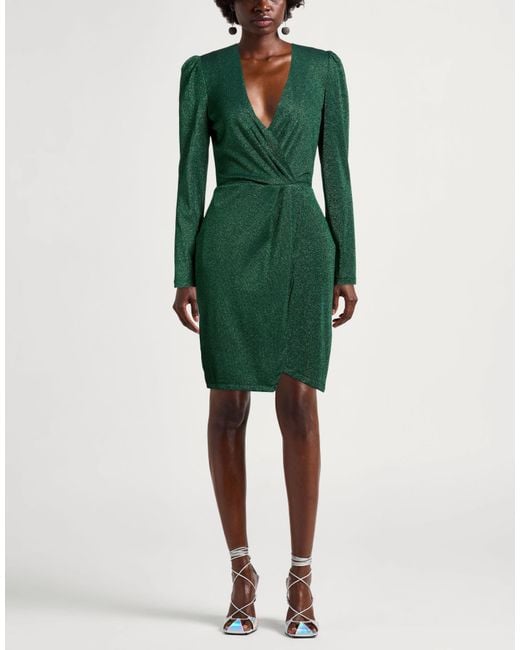 Hanita Green Mini Dress Polyester, Elastane