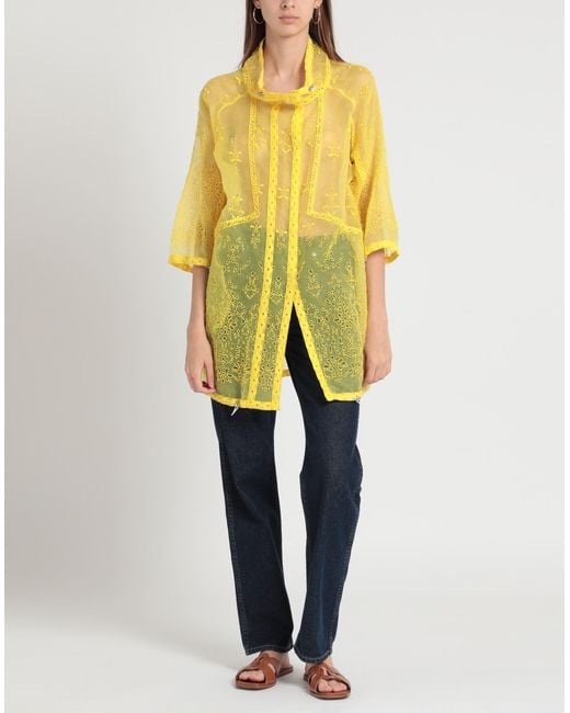 Ermanno Scervino Yellow Overcoat & Trench Coat