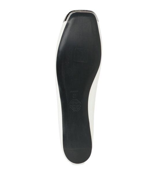 McQueen White Ballet Flats