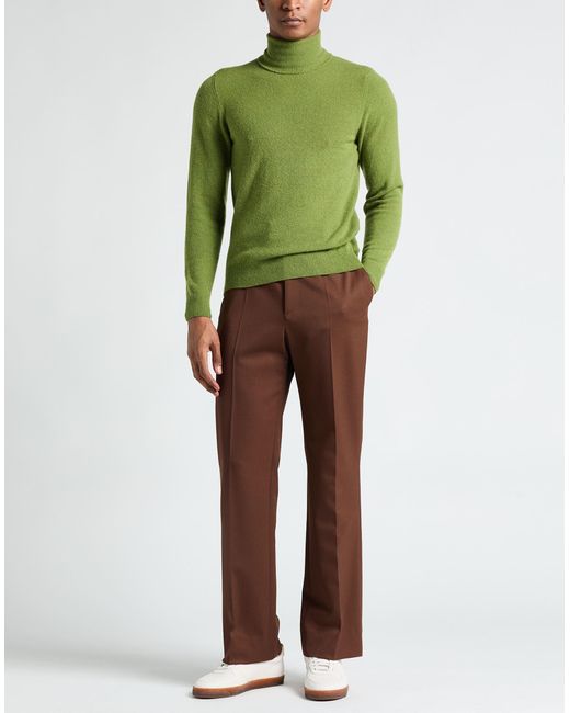 Fedeli Green Turtleneck Cashmere, Polyamide, Elastane for men