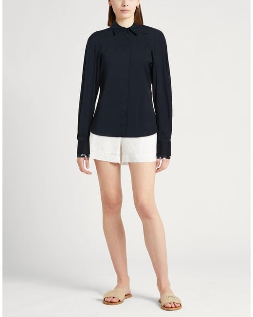Brunello Cucinelli Blue Midnight Shirt Hemp, Polyamide, Elastane