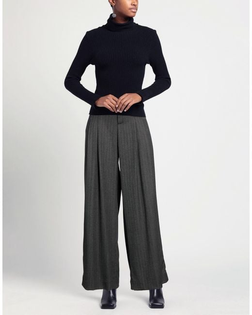 White Sand Gray Pants Polyester, Viscose, Elastane