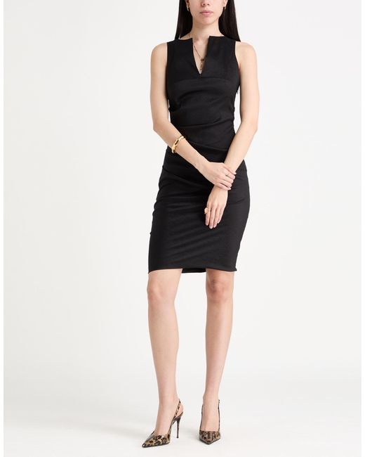 Siste's Black Midi Dress Polyester, Nylon, Elastane