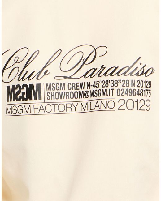 MSGM Natural Sweatshirt Polyester, Cotton