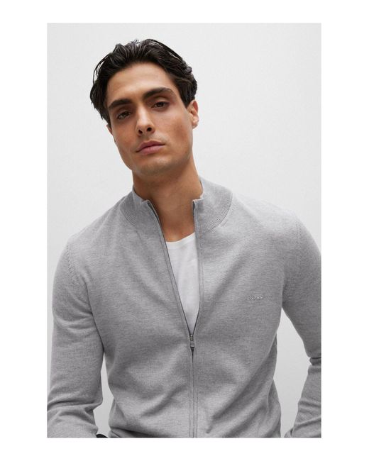 BOSS by HUGO BOSS Strickjacke in Grau für Herren | Lyst DE