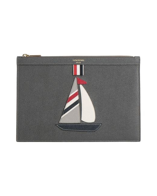 Thom Browne Gray Handbag Leather for men
