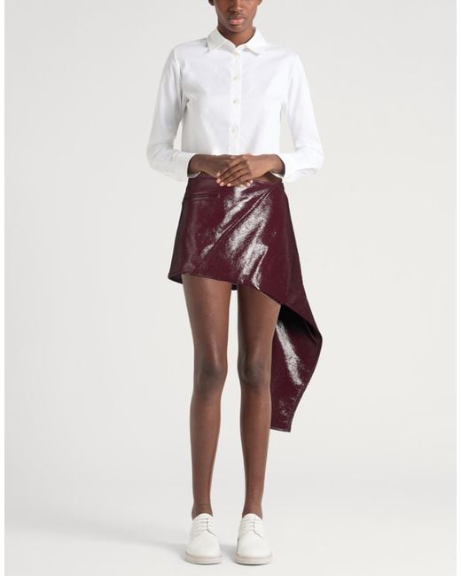 Courreges Purple Mini Skirt Cotton, Polyurethane, Elastane