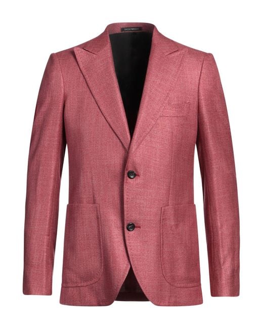 Emporio Armani Red Brick Blazer Viscose for men