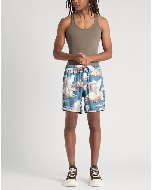 Amiri Blue Slate Shorts & Bermuda Shorts Silk for men