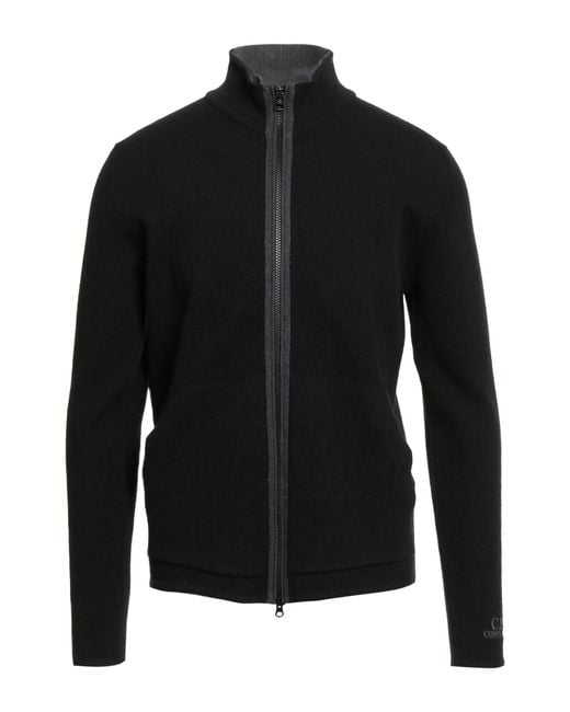 C P Company Black Cardigan Synthetic Fibers, Cotton, Wool, Alpaca Wool for men