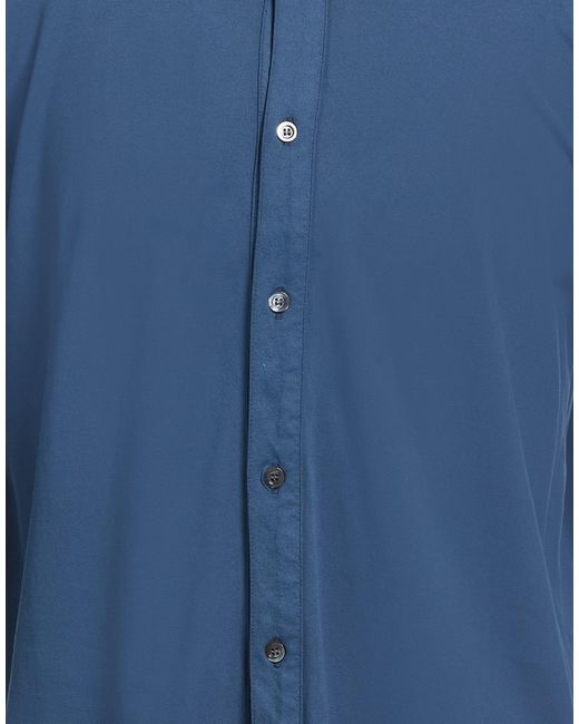 Alpha Studio Blue Shirt Cotton, Elastane for men