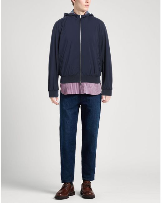 Fedeli Blue Jacket Polyester, Cotton for men
