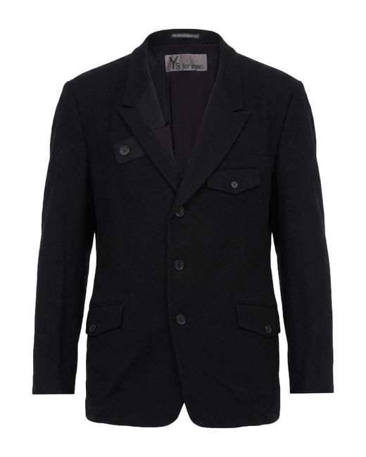 Y's for men Black Blazer Wool, Nylon for men