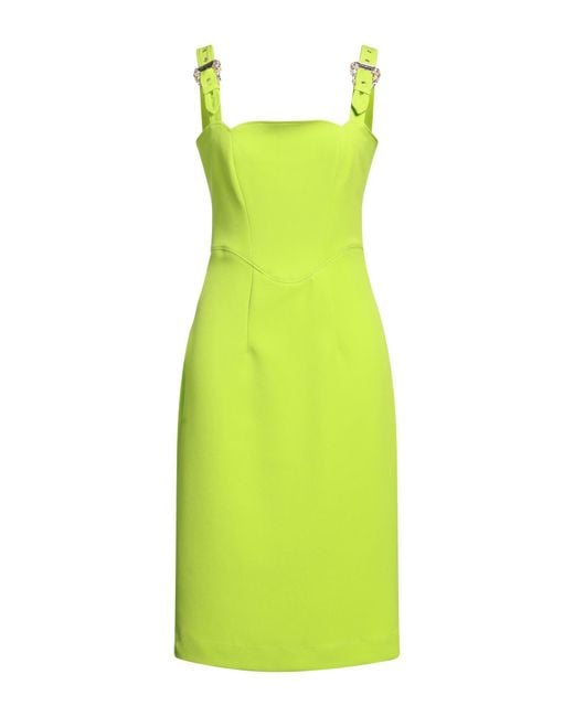 Versace Jeans Couture Green Midi Dress Polyester, Elastane