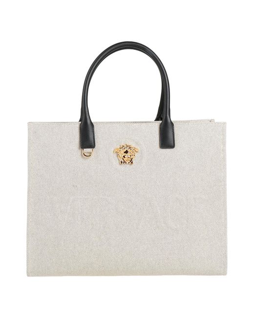 Versace White Handbag Cotton, Acrylic, Calfskin
