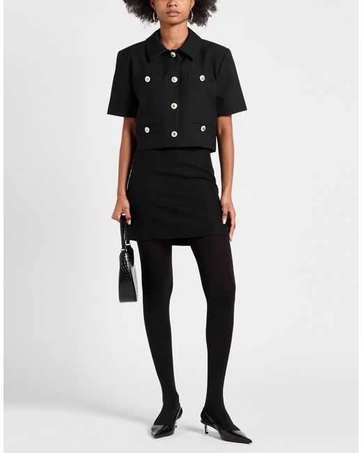 Sandro Black Jacket Polyester, Virgin Wool