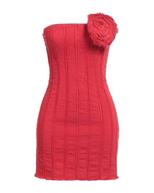 Blumarine Red Mini Dress Cotton, Elastane