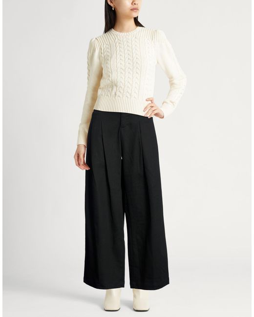 White Sand Black Pants Cotton, Elastane