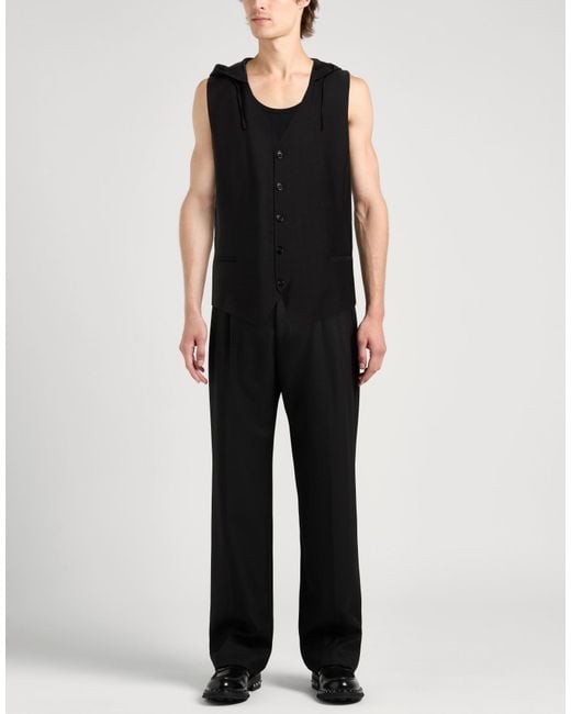 Kris Van Assche Black Tailored Vest Cotton, Mohair Wool for men