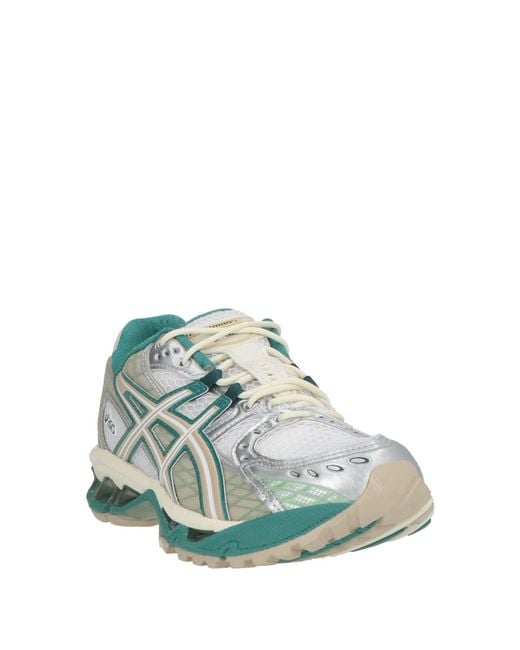 Asics Green Sneakers Textile Fibers, Synthetic Fibers