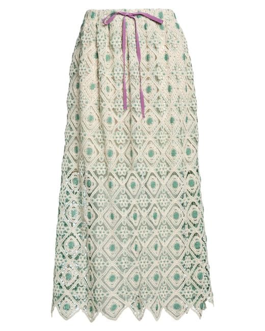LaDoubleJ White Midi Skirt Polyester