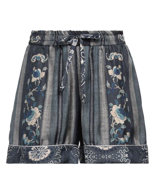 Pierre Louis Mascia Gray Shorts & Bermuda Shorts Silk