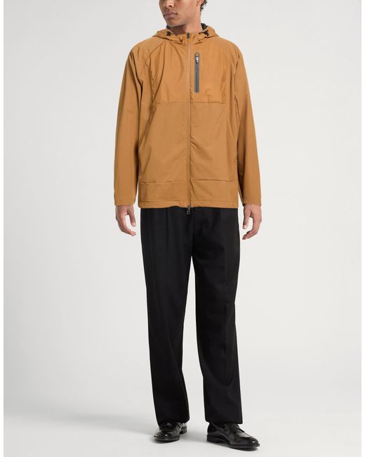 Paul & Shark Brown Camel Jacket Nylon, Elastane for men