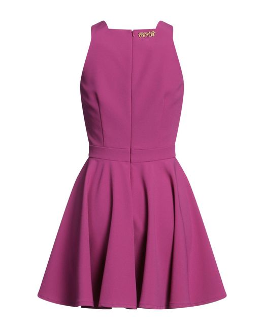 Versace Jeans Couture Purple Mini Dress Polyester, Elastane, Polyamide