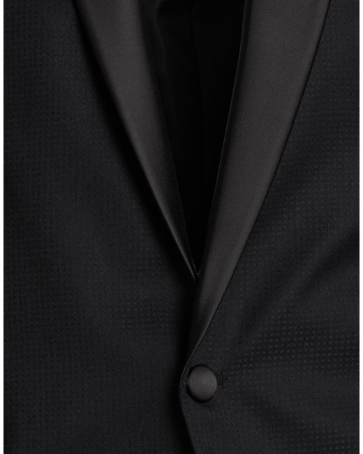 MULISH Black Suit Polyester, Viscose, Elastane for men