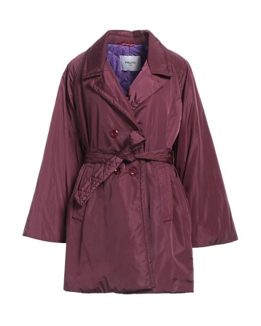Paltò Purple Burgundy Coat Nylon, Wool, Polyester, Cashmere, Polyamide