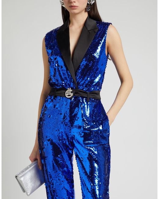 Gaelle Paris Blue Noir Jumpsuit Polyester, Elastane