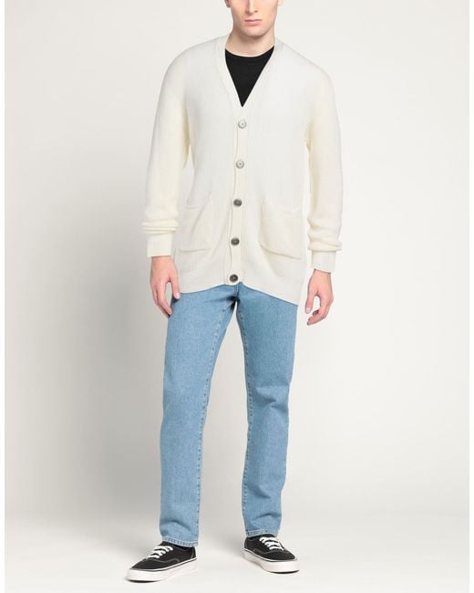 Amaranto White Cardigan for men