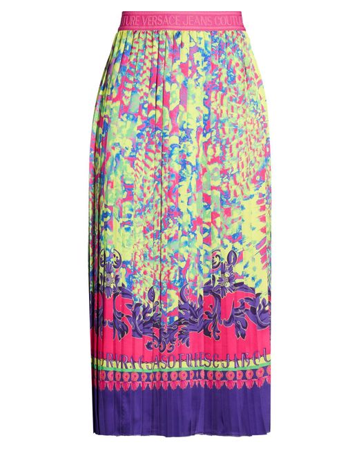 Versace Jeans Couture White Midi Skirt Polyester
