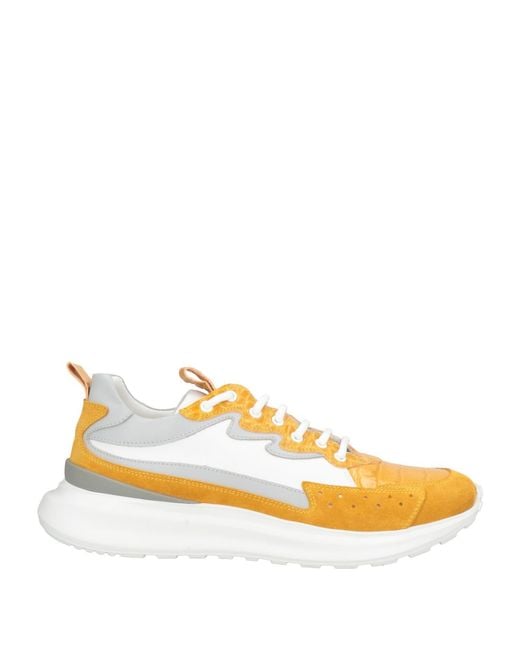 Giovanni Conti Yellow Mustard Sneakers Leather for men