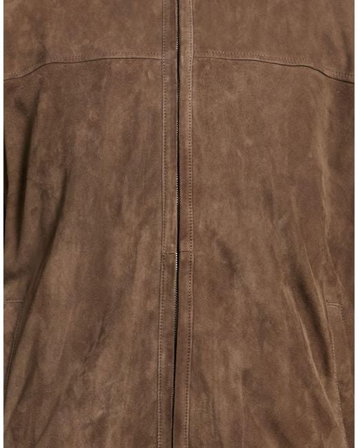 Herno Brown Jacket Goat Skin for men