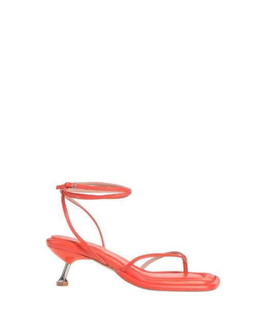 orange toe post sandals