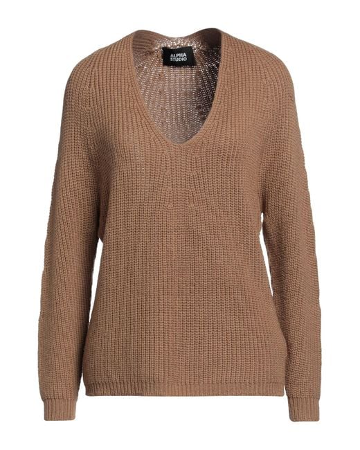 Pullover Alpha Studio en coloris Brown