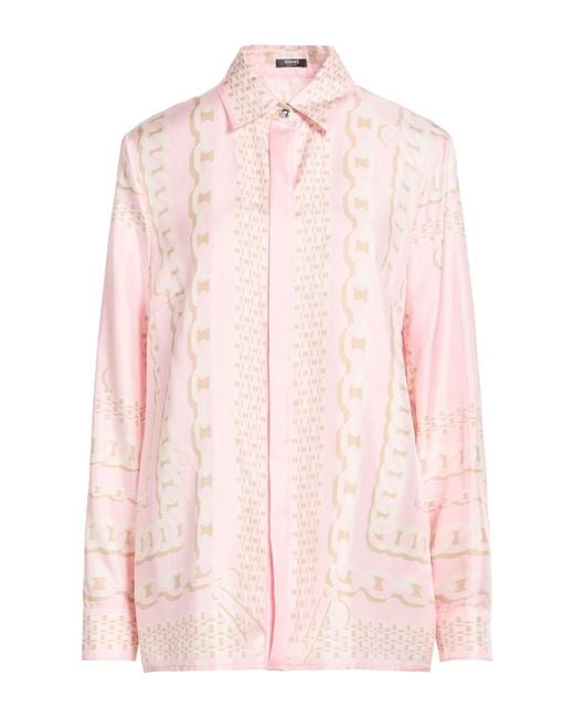 Versace Pink Shirt Silk