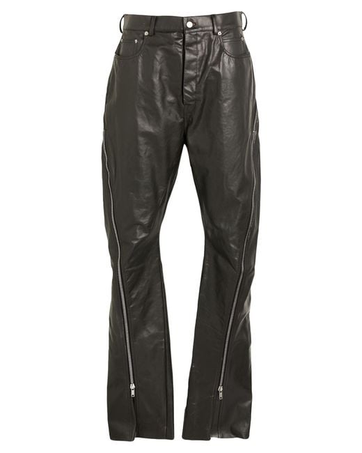 Rick Owens Gray Pants Calfskin for men