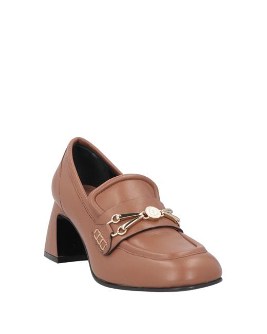 Pollini Brown Loafers Leather