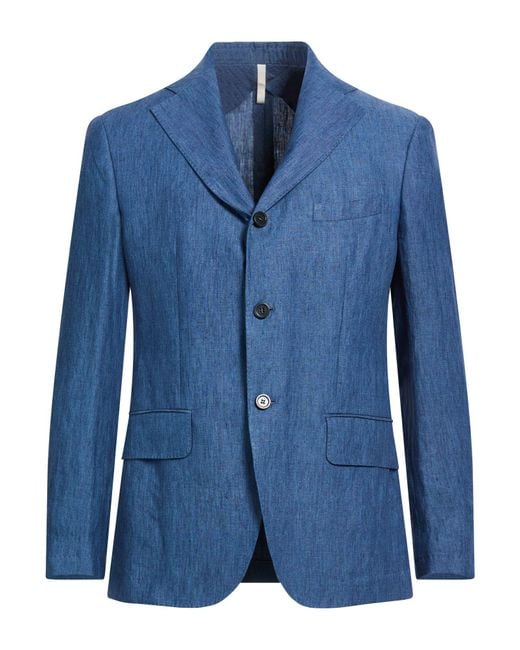 120% Lino Blue Blazer Linen for men