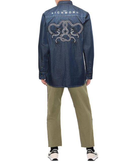 John Richmond Denim Shirt in Blue for 