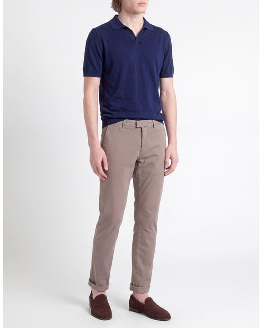 Tramarossa Gray Taupe Pants Cotton, Polyester, Elastane for men