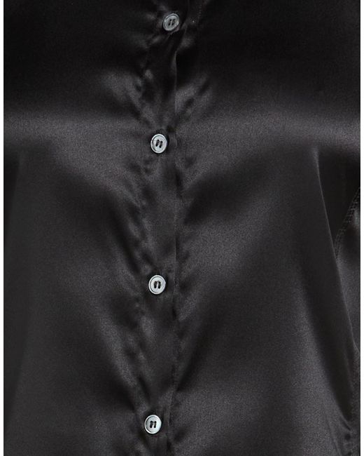 Robert Friedman Black Shirt Silk, Elastane