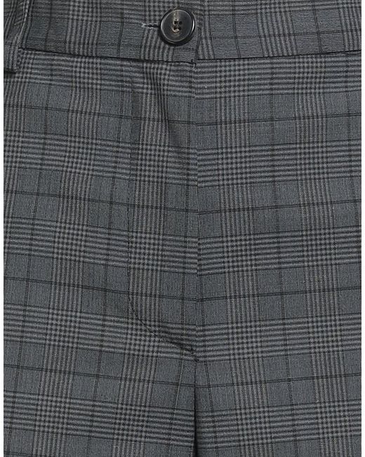 SOLOTRE Gray Charcoal Pants Polyester, Virgin Wool, Elastane