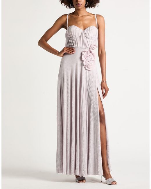 Elisabetta Franchi White Maxi Dress Viscose, Polyester, Polyamide, Elastane