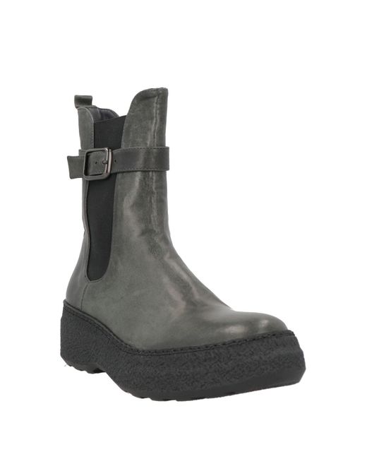 Pantanetti Black Charcoal Ankle Boots Leather