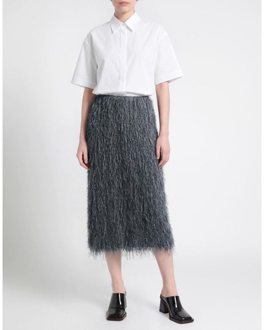 Dries Van Noten Gray Midi Skirt