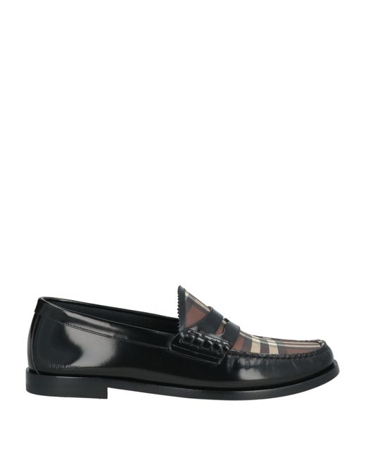 Burberry Black Glossed-Leather Penny Loafers for men